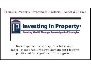 Premium Property Investment Platform Asset & IP Sale
